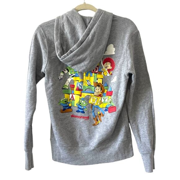 Disney Toy Story Grey Zipper Hoodie Sweatshirt Size Small Pixar Fleece Jacket - Picture 4 of 6